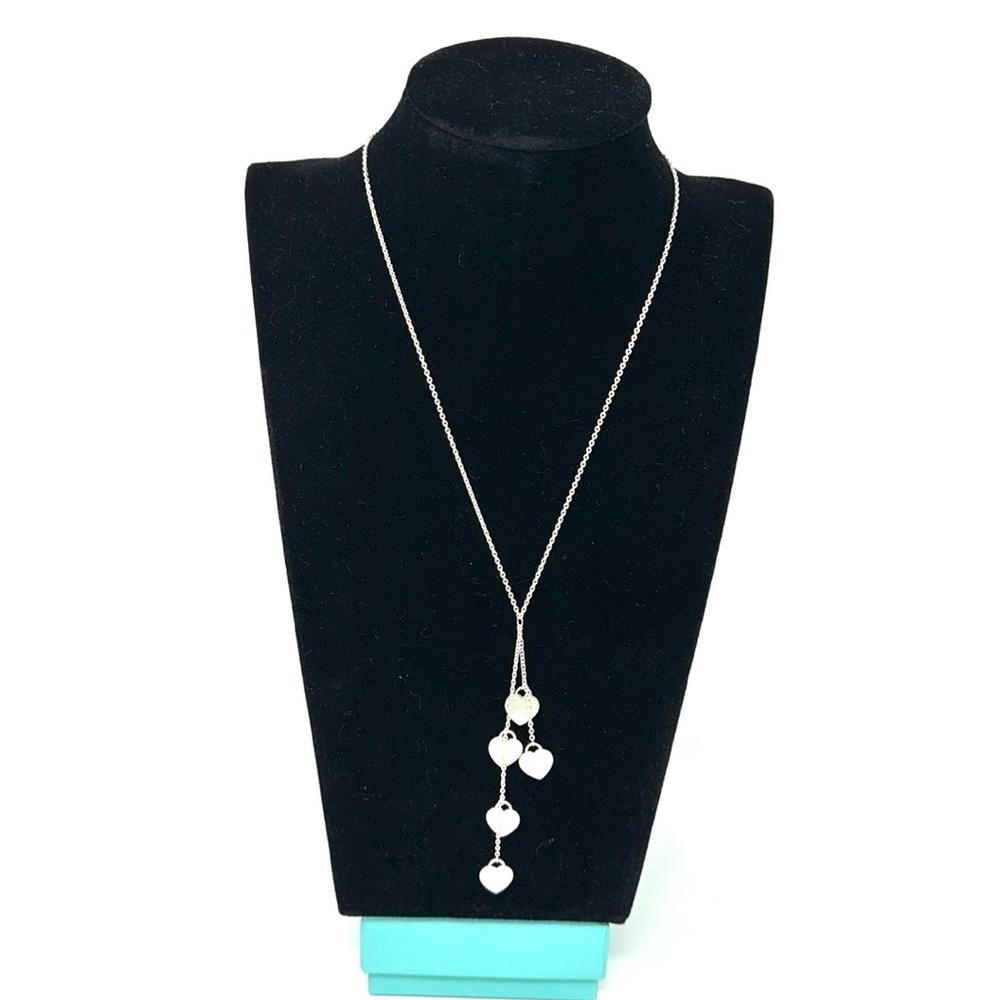 Authentic Tiffany & CO. 5 Hearts layered Return To Tiffany  Necklace.